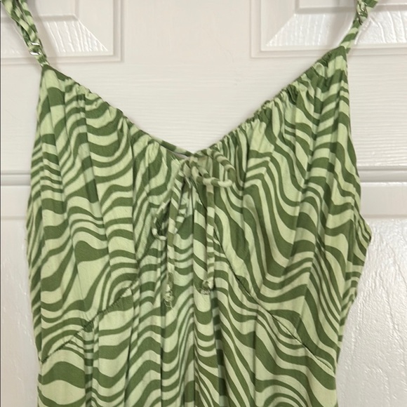 Wild Fable Green Animal Print Maxi Dress Sz L - Picture 2 of 13